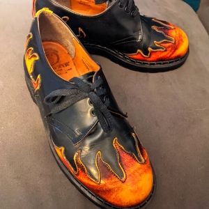 Vintage Tredair Flame Goth Rockabilly England Oxford Shoes